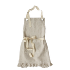 Ruffle Pin Stripe Apron: Black