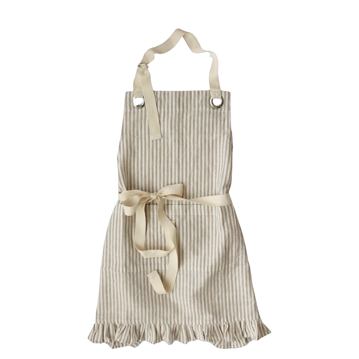 Ruffle Pin Stripe Apron