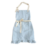 Ruffle Pin Stripe Apron: Black