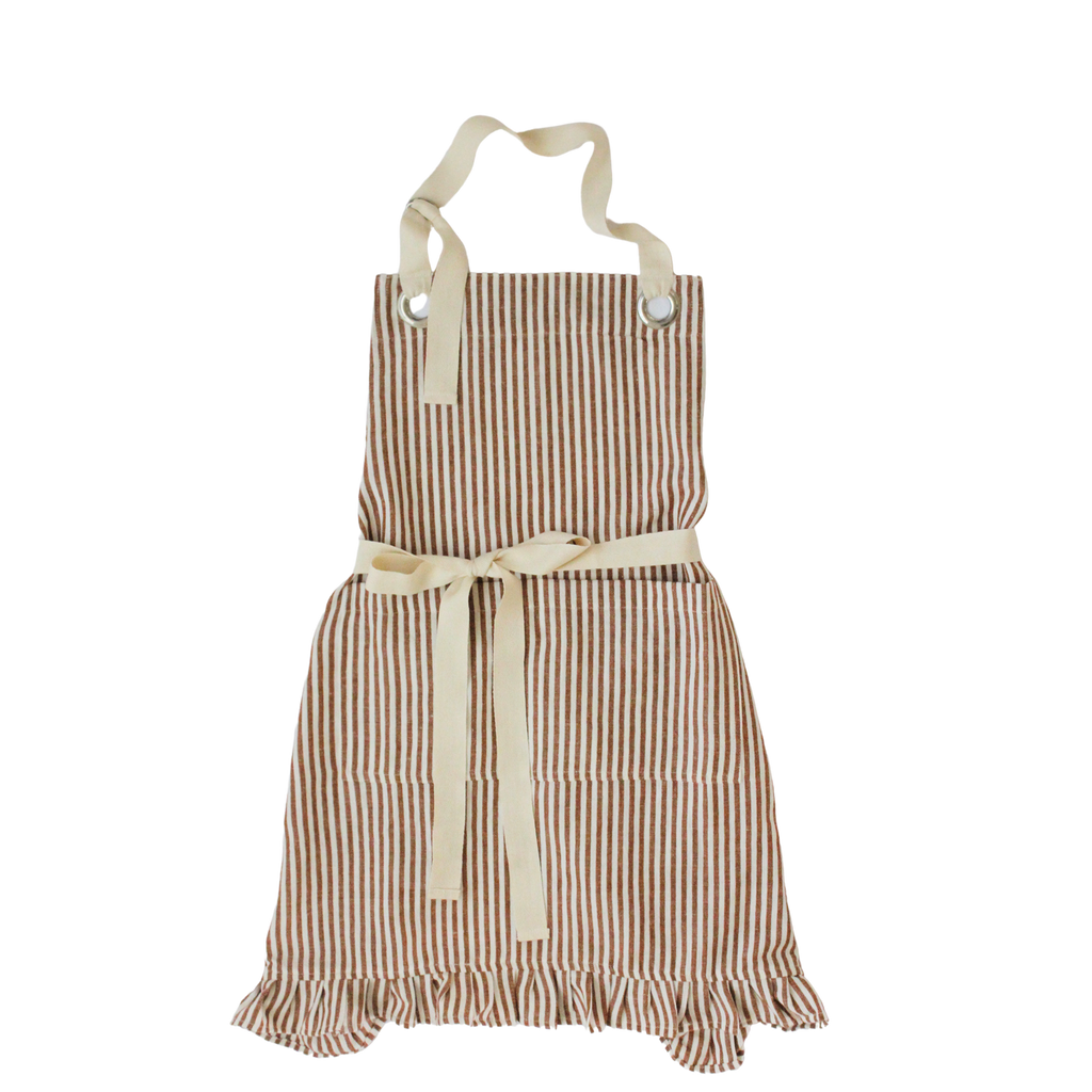 Ruffle Pin Stripe Apron