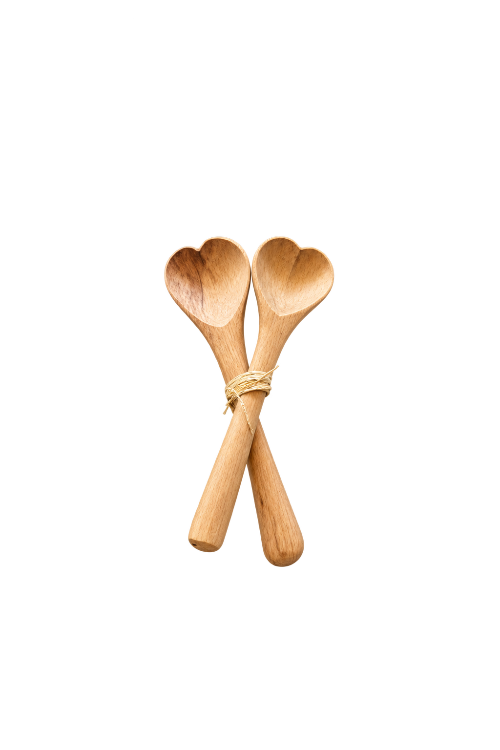 Heart-Shaped Wooden Serving Spoons