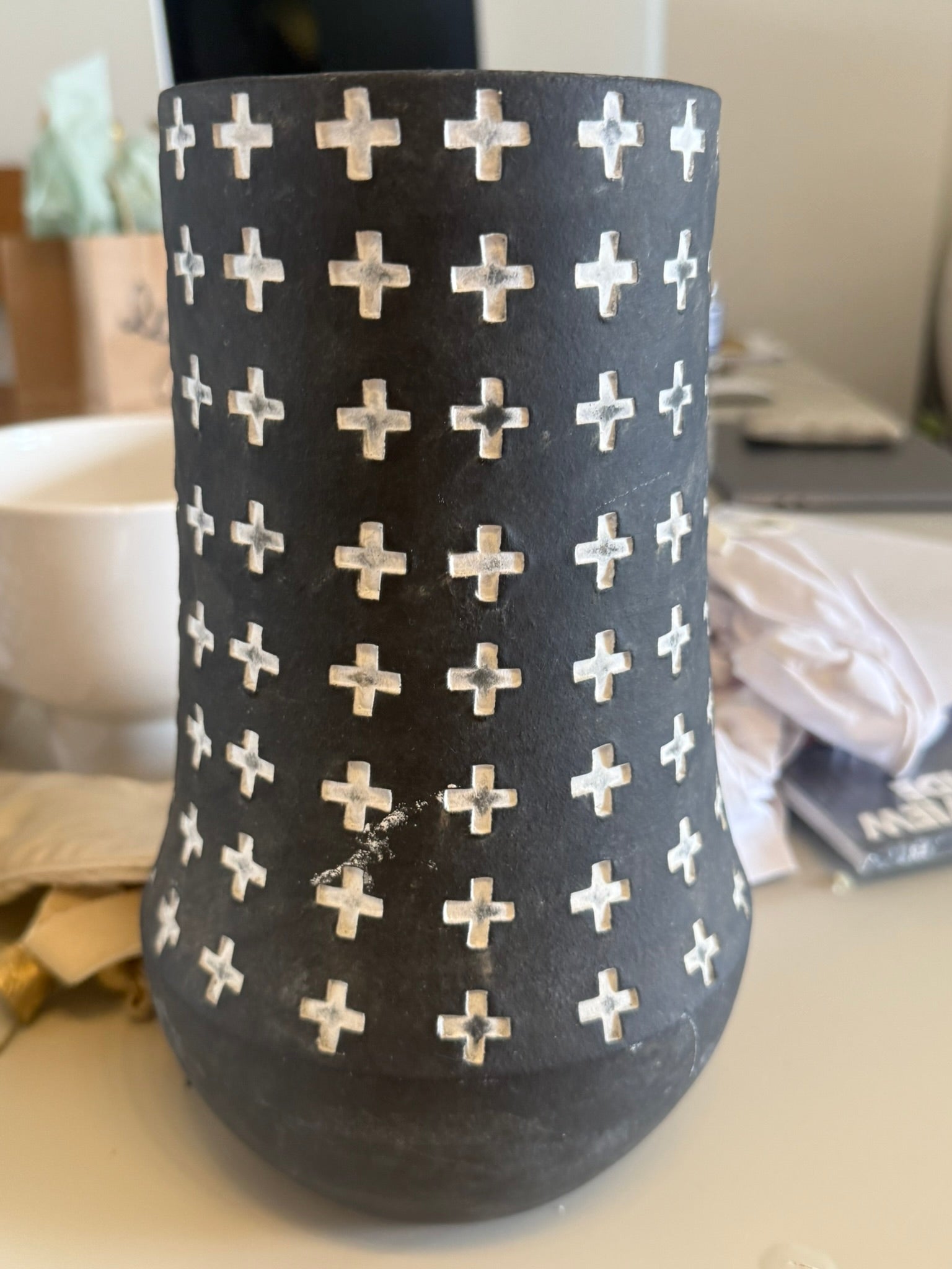 Black Cross Vase (L)