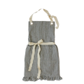 Ruffle Pin Stripe Apron: Black