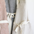 Ruffle Pin Stripe Apron: Black